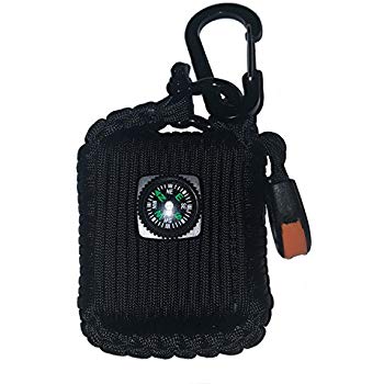 Ultrafun Survival Grenade Emergency 550 Paracord Kit 34 Feet Cord includes Compass, Carabiner, Fishing Kit, Fire Starter, Whistle for Outdoor Hiking Fishing