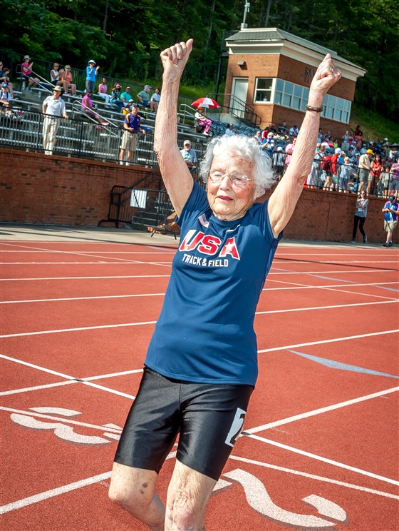 Julia ‘Hurricane’ Hawkins, 103, breaks records at the National Senior Games