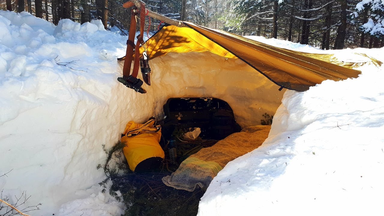 Overnight Winter Camping in Deep Snow