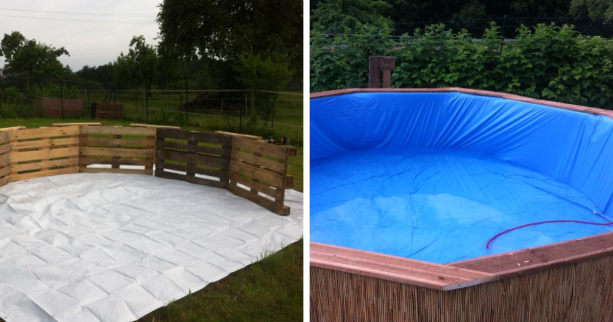 Family Builds Backyard Pool Out Of Pallets And It’s Awesome